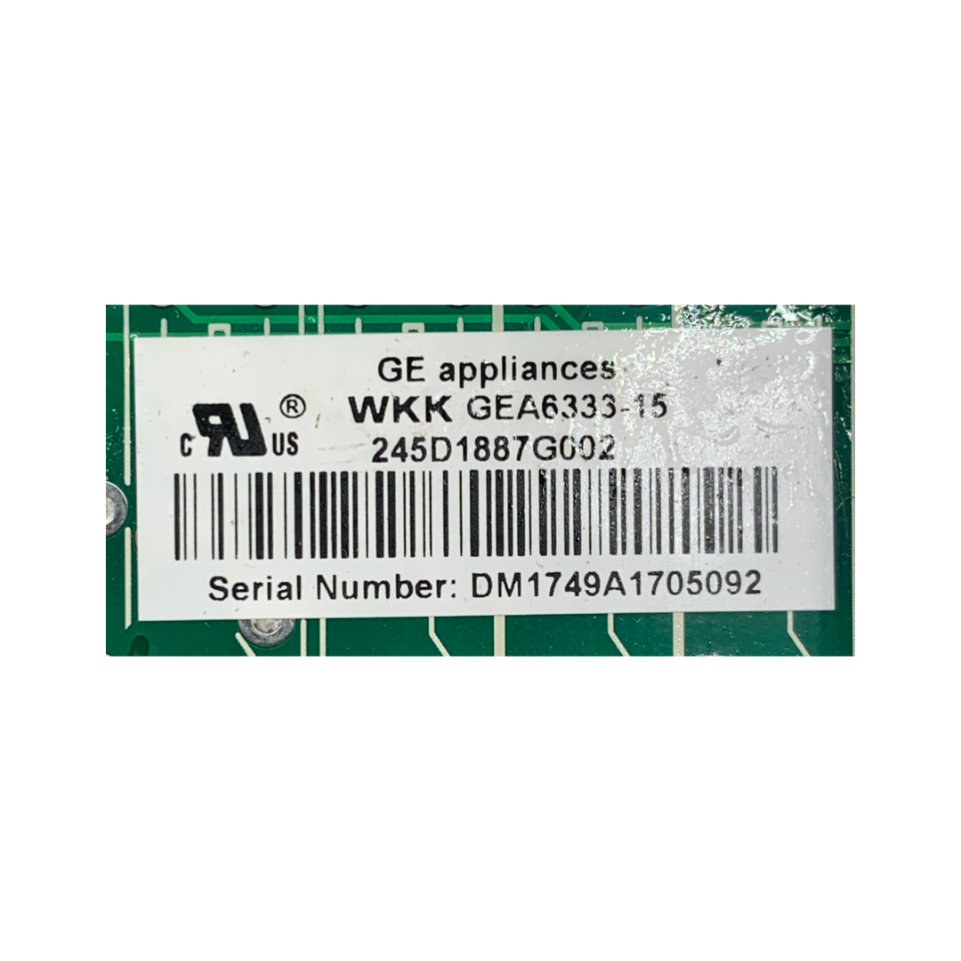GE Refrigerator Control Board - Part Number 245D1887G002