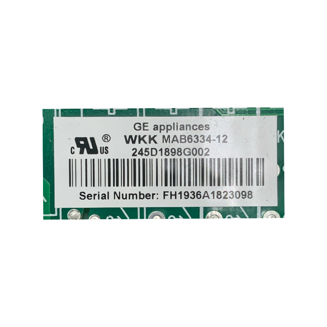 GE Refrigerator Control Board - Part Number 245D1898G002