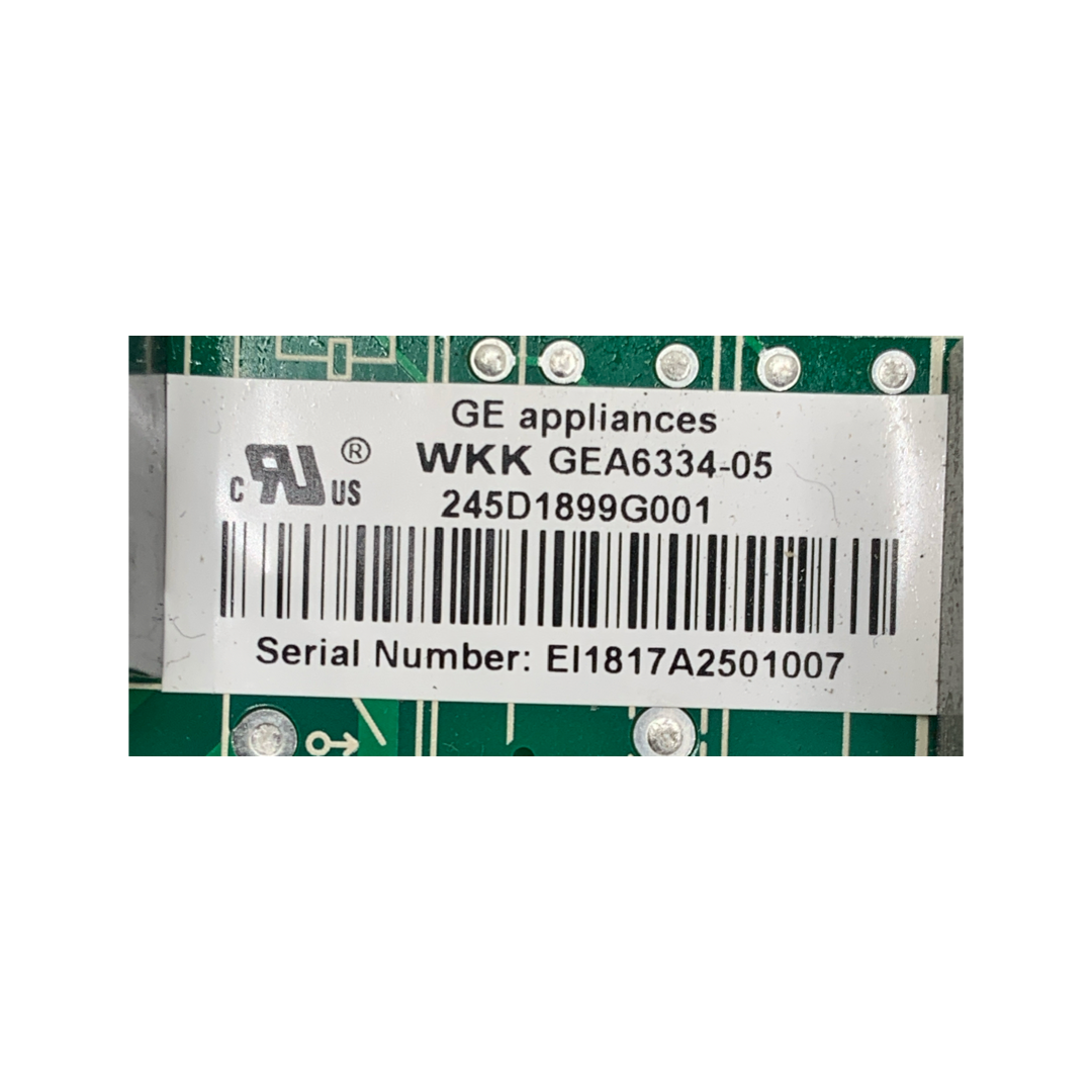 GE Refrigerator Control Board - Part Number 245D1899G001