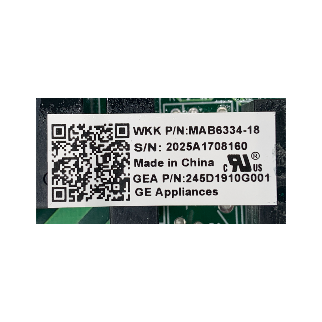 GE Refrigerator Control Board - Part Number 245D1910G001