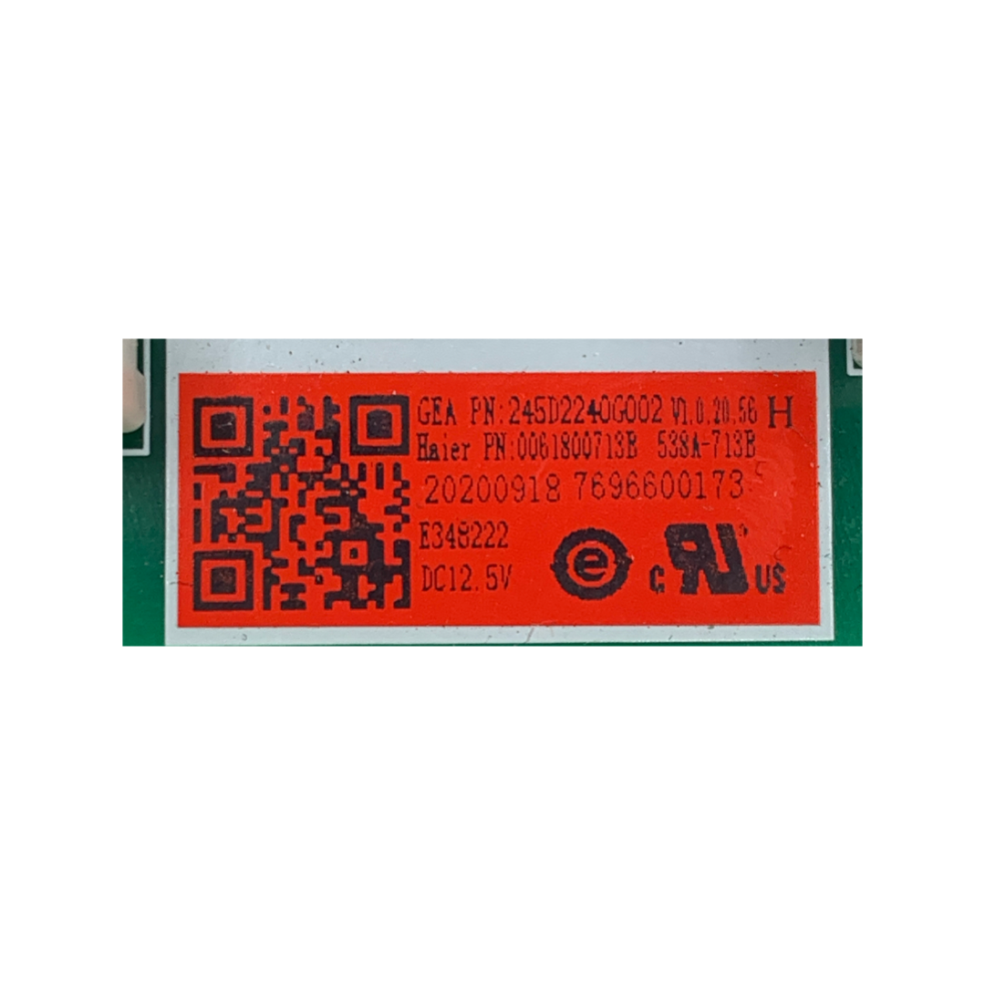 GE Refrigerator Control Board - Part Number 245D2240G002