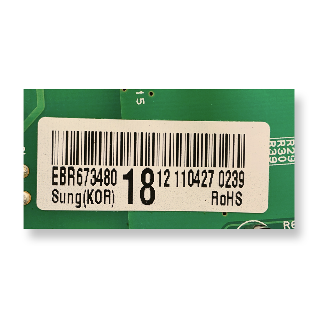 EBR67348018 LG Refrigerator Main Control Board Part Number Sticker - Appliance Pro USA
