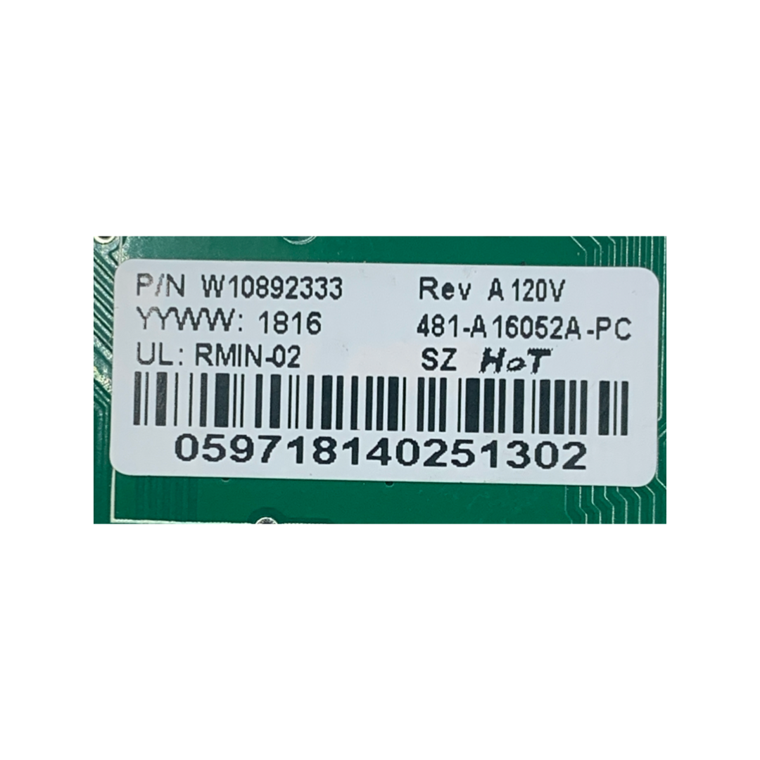 Whirlpool Refrigerator Control Board - Part Number W10892333