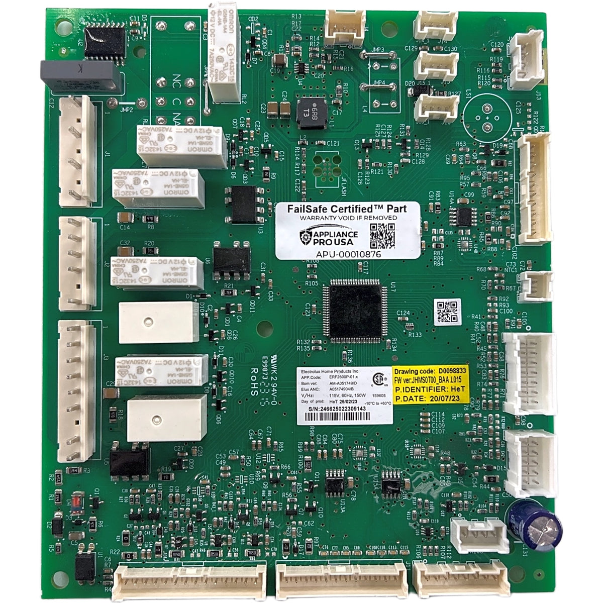 A05174904 Frigidaire Refrigerator Main Control Board - Genuine OEM FailSafe Certified Reconditioned