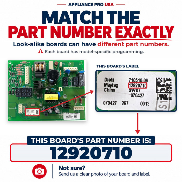 12920710 Whirlpool Refrigerator Main Control Board Replacement — FailSafe Certified — Appliance Pro USA — image 2