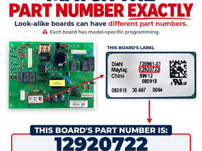 12920722 Whirlpool Refrigerator Main Control Board Replacement — alternate view