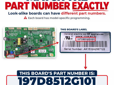197D8512G101 GE Refrigerator Main Control Board OEM Replacement — alternate view