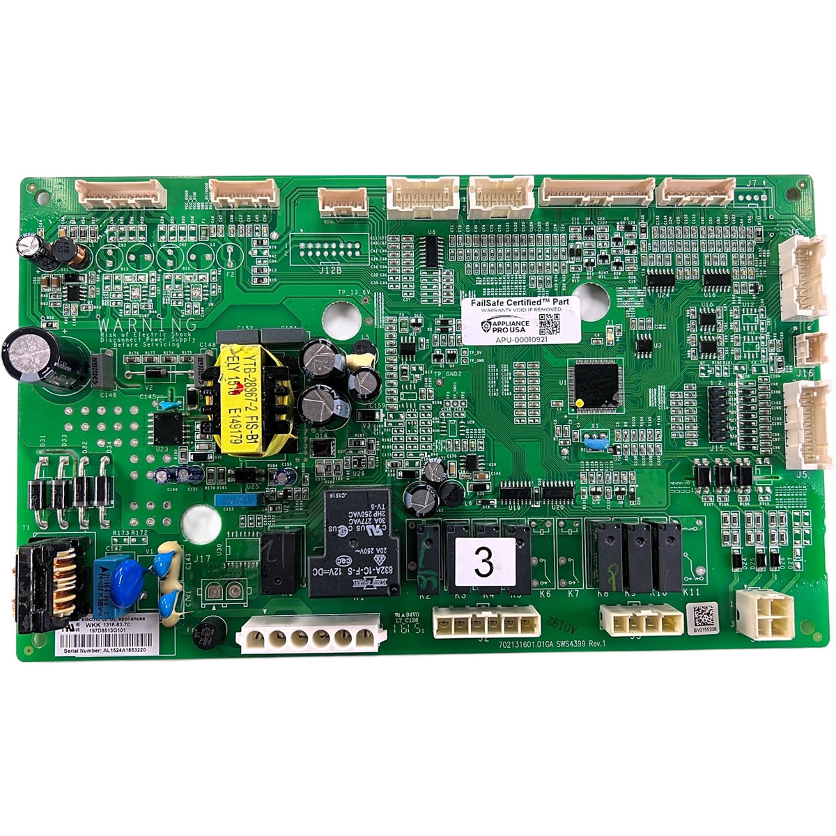197D8513G101 GE Refrigerator Main Control Board - Genuine OEM FailSafe Certified Reconditioned