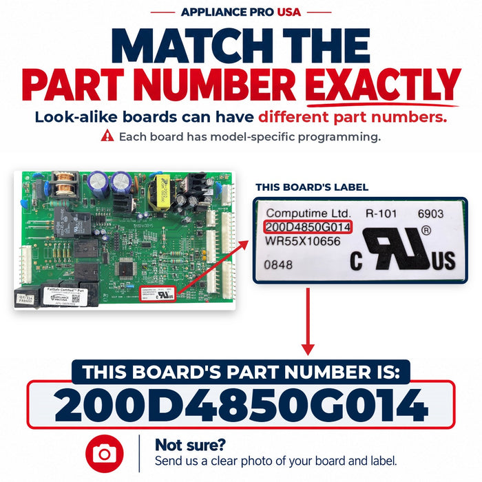 200D4850G014 GE Refrigerator Main Control Board Replacement — FailSafe Certified — Appliance Pro USA — image 2