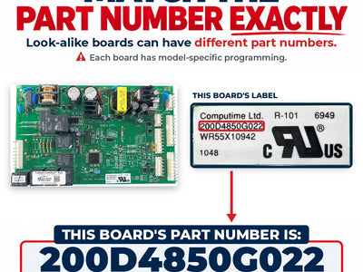 200D4850G022 GE OEM Refrigerator Main Control Board Replacement - WR55X10942C — alternate view