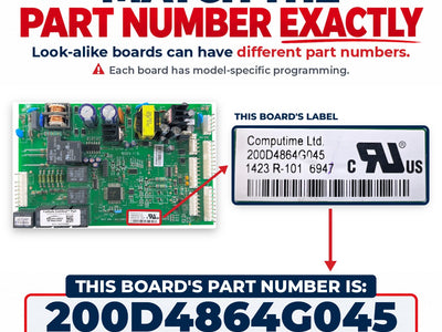 200D4864G045 GE Refrigerator Main Control Board Replacement — alternate view