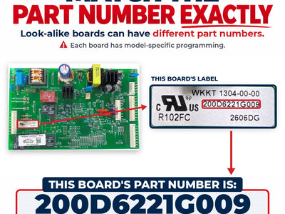 200D6221G009 GE Refrigerator Main Control Board Replacement — alternate view