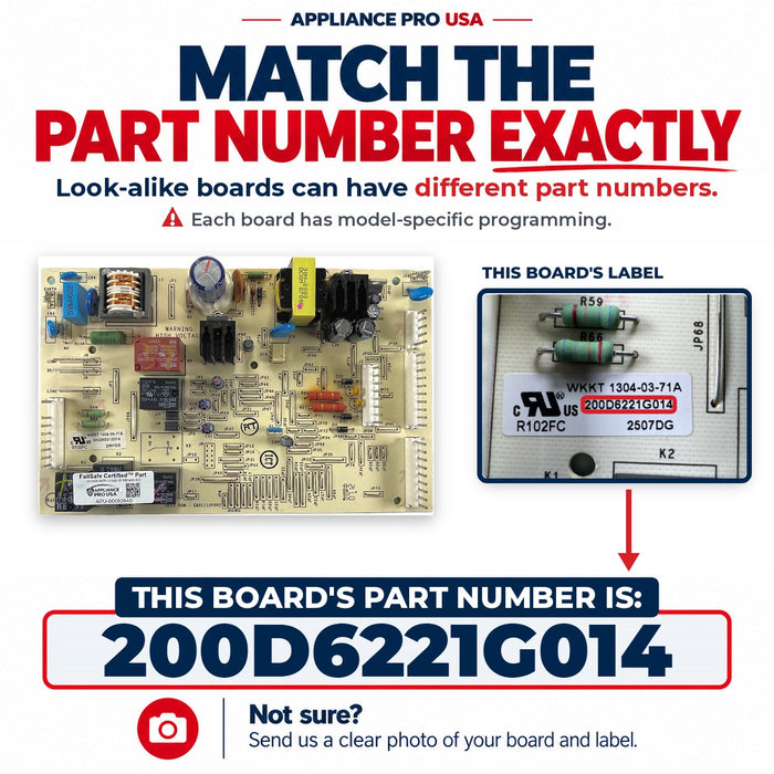 200D6221G014 GE Refrigerator Main Control Board Replacement — FailSafe Certified — Appliance Pro USA — image 2