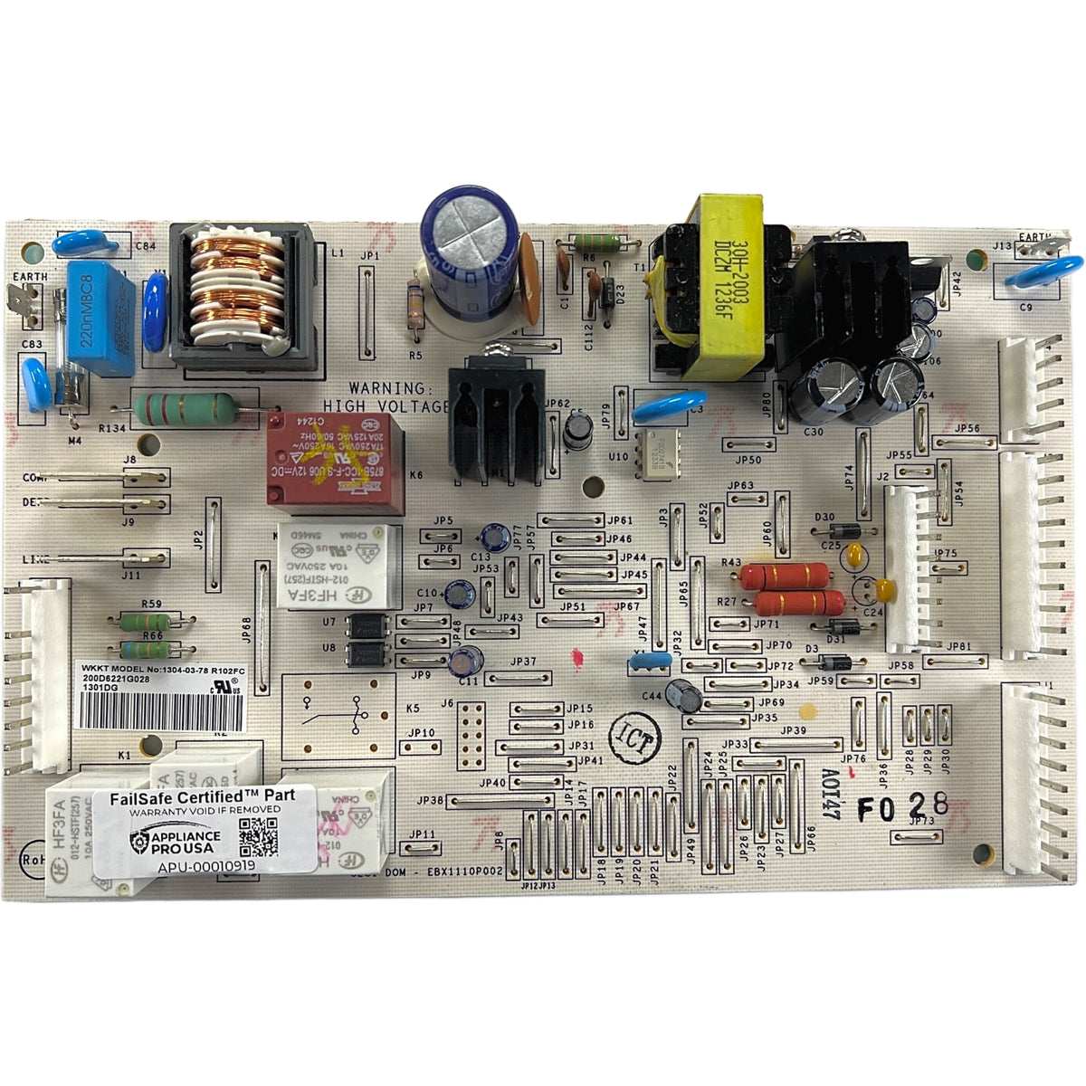200D6221G028 GE Refrigerator Main Control Board - Genuine OEM FailSafe Certified Reconditioned