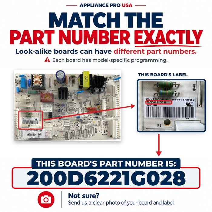 200D6221G028 GE Refrigerator Main Control Board Replacement — FailSafe Certified — Appliance Pro USA — image 2