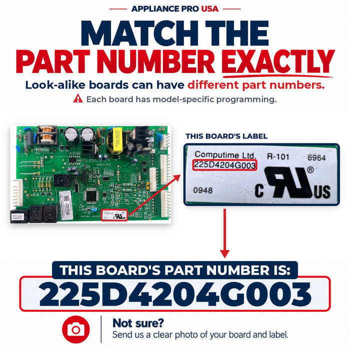 225D4204G003 GE Refrigerator Main Control Board Replacement — FailSafe Certified — Appliance Pro USA — image 2