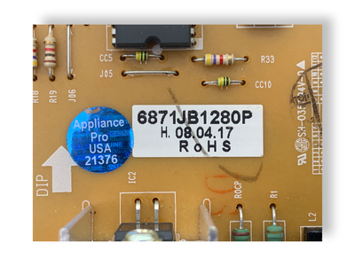 6871JB1280P LG Refrigerator Main Control Board Replacement — alternate view