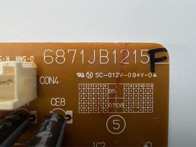 6871JB1215F LG Refrigerator Main Control Board Replacement — alternate view