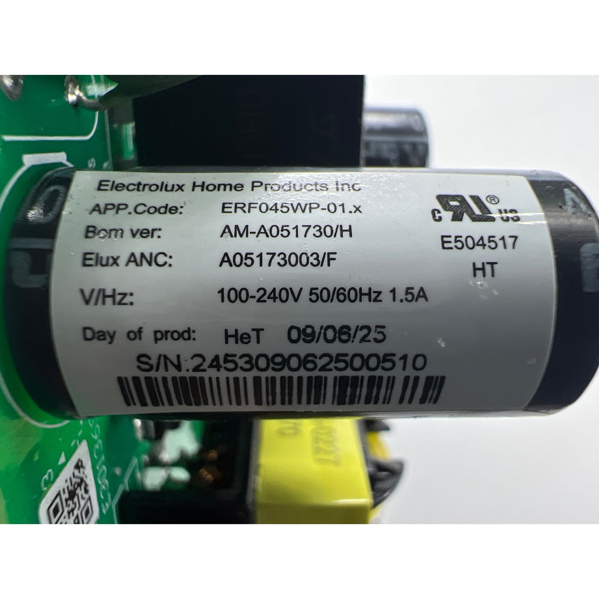 A05173003 Electrolux Refrigerator Main Control Board Part Number Sticker - Appliance Pro USA