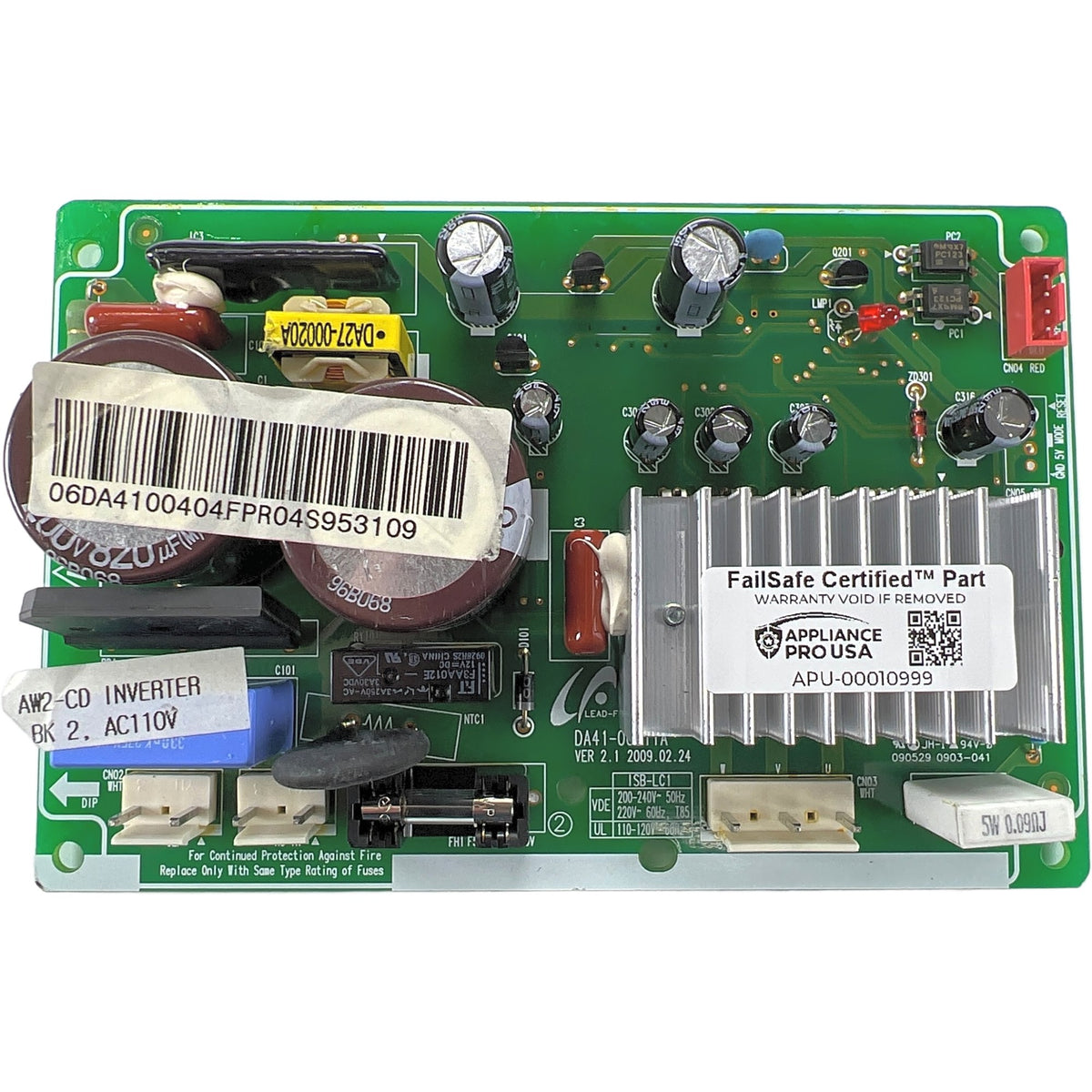 DA41-00404F Samsung Refrigerator Main Control Board - Genuine OEM FailSafe Certified Reconditioned