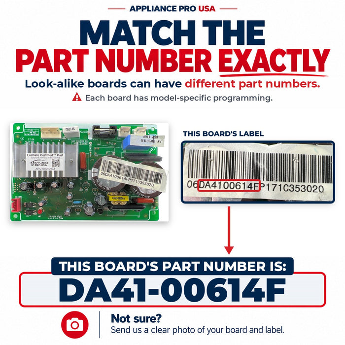 DA41-00614F Samsung Refrigerator Main Control Board Replacement — FailSafe Certified — Appliance Pro USA — image 2