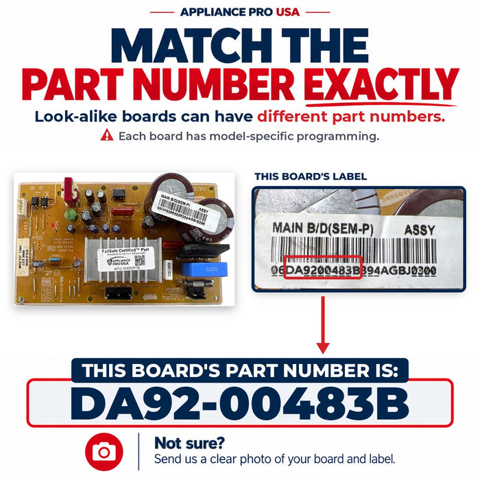DA92-00483B Samsung Refrigerator Inverter Board Replacement — FailSafe Certified — Appliance Pro USA — image 2