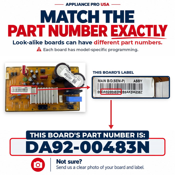 DA92-00483N Samsung Refrigerator Inverter Board Replacement — FailSafe Certified — Appliance Pro USA — image 2