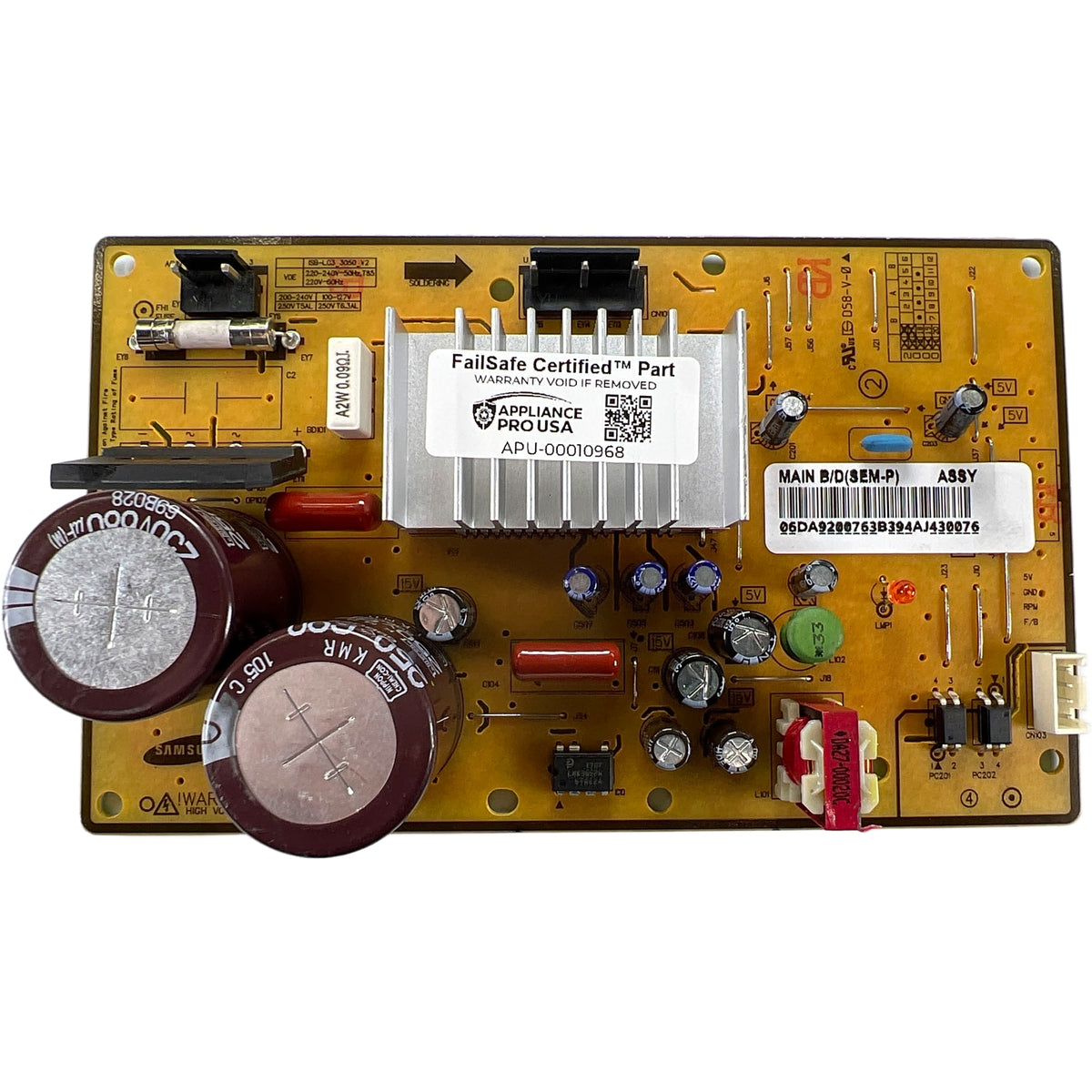 DA92-00763B Samsung Refrigerator Main Control Board - Genuine OEM FailSafe Certified Reconditioned