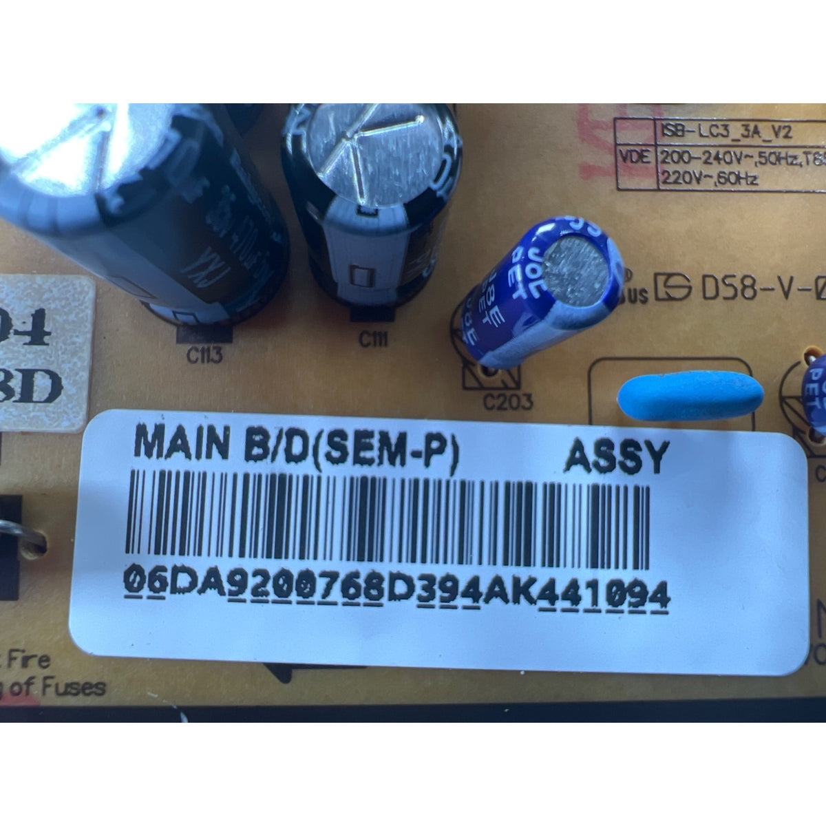 DA92-00768D Samsung Refrigerator Main Control Board Part Number Sticker - Appliance Pro USA