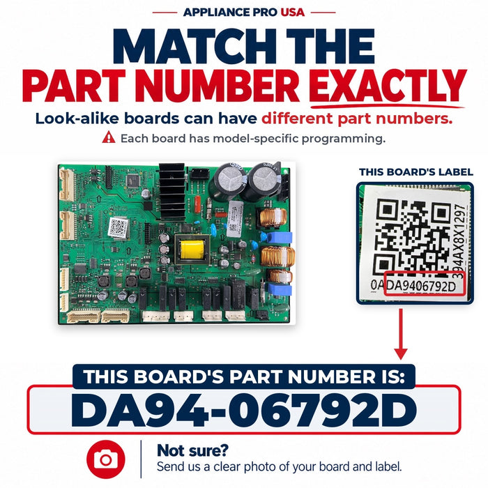 DA94-06792D Samsung OEM Refrigerator Main Control Board Replacement — FailSafe Certified — Appliance Pro USA — image 2