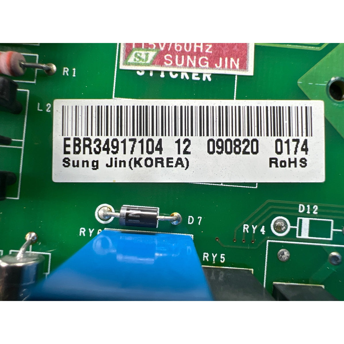 EBR34917104 LG Refrigerator Main Control Board Part Number Sticker - Appliance Pro USA