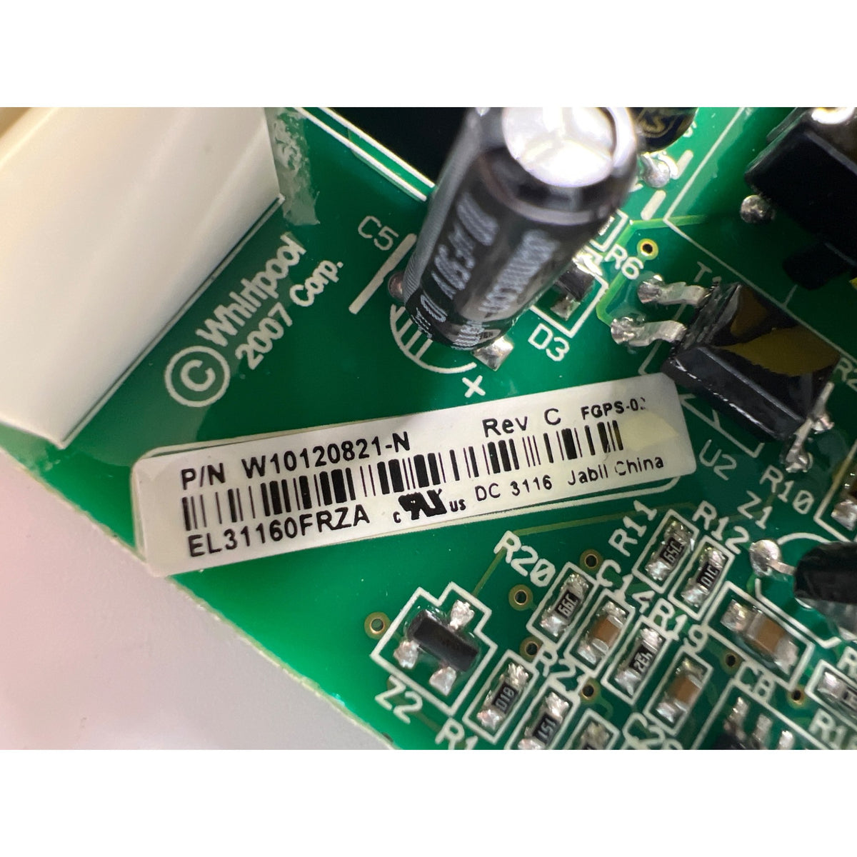 W10120821 Whirlpool Refrigerator Main Control Board Part Number Sticker - Appliance Pro USA