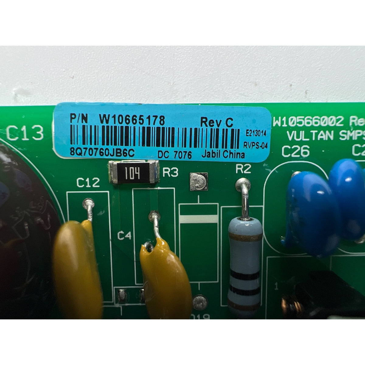 W10665178 Whirlpool Refrigerator Main Control Board Part Number Sticker - Appliance Pro USA