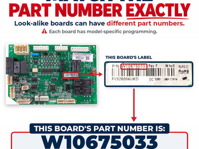 W10675033 Whirlpool Refrigerator Main Control Board Replacement — alternate view