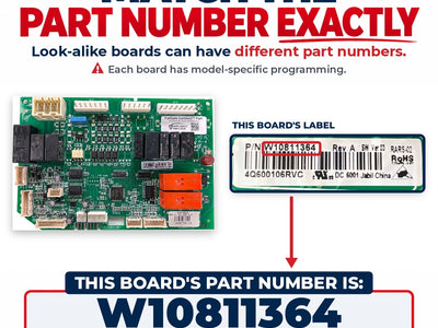 W10811364 Whirlpool Refrigerator Main Control Board Replacement — alternate view