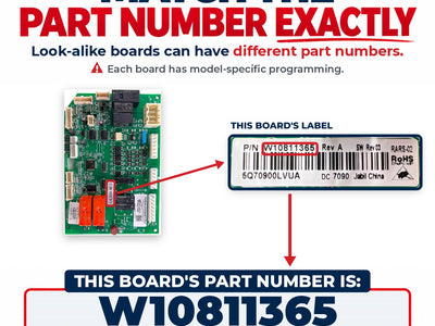 W10811365 Whirlpool Refrigerator Main Control Board OEM Replacement — alternate view