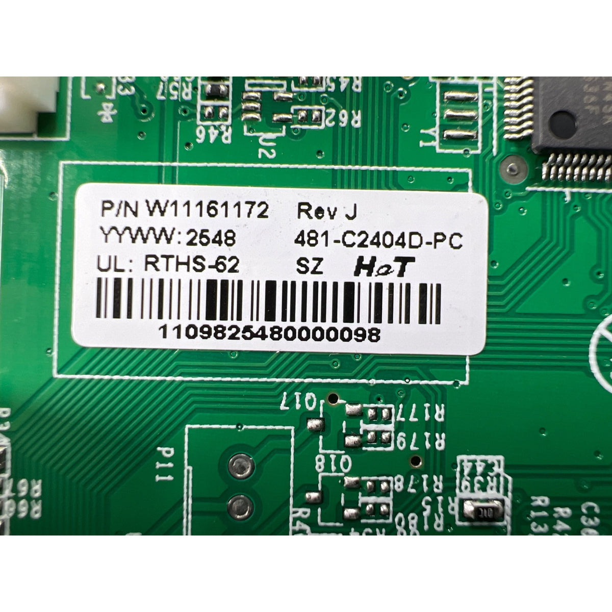 W11161172 Whirlpool Refrigerator Main Control Board Part Number Sticker - Appliance Pro USA