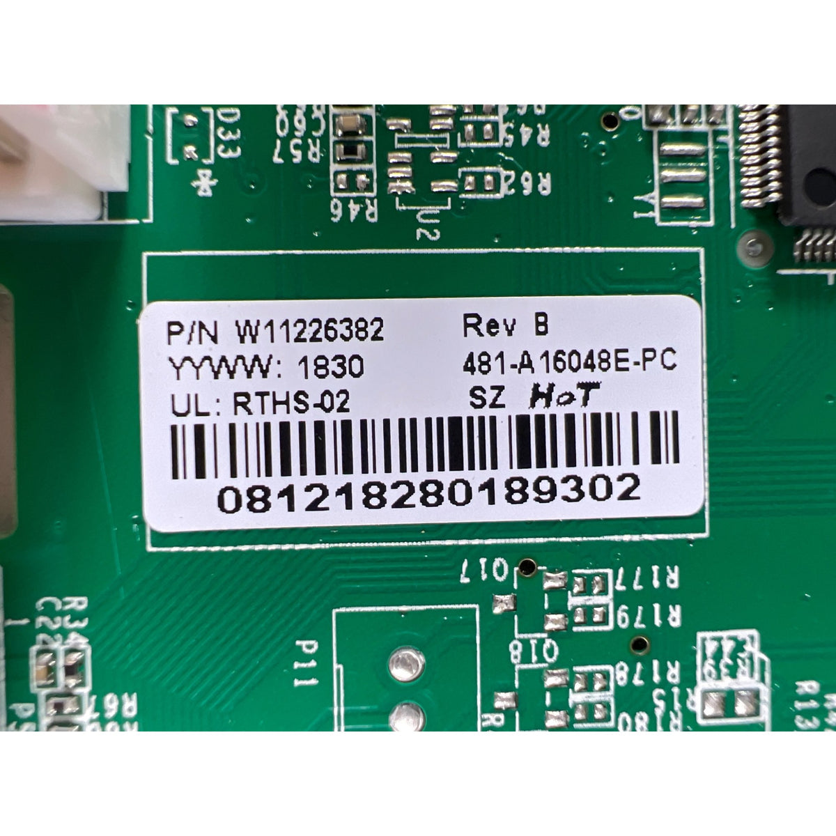 W11226382 Whirlpool Refrigerator Main Control Board Part Number Sticker - Appliance Pro USA